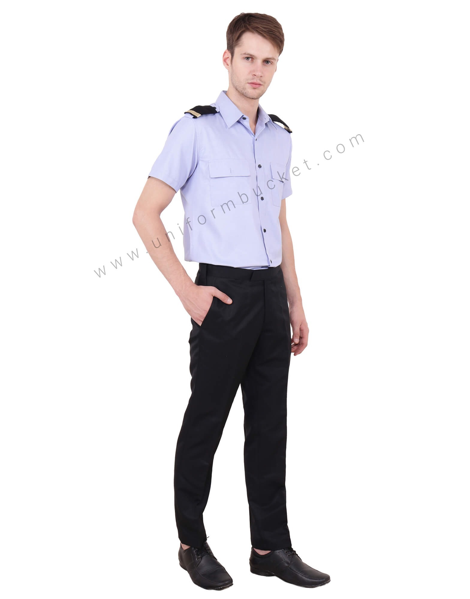 Blue Security Guard Shirt For Men - Image 2