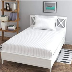 Single Bed White Bed Sheet With One Pillow Cover